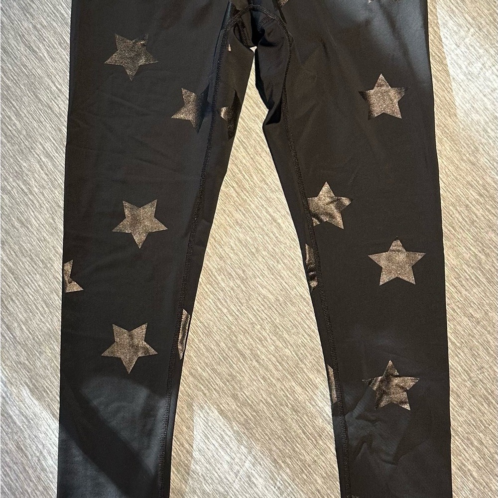TEREZ Black Star Print Athleisure Yoga Leggings‎